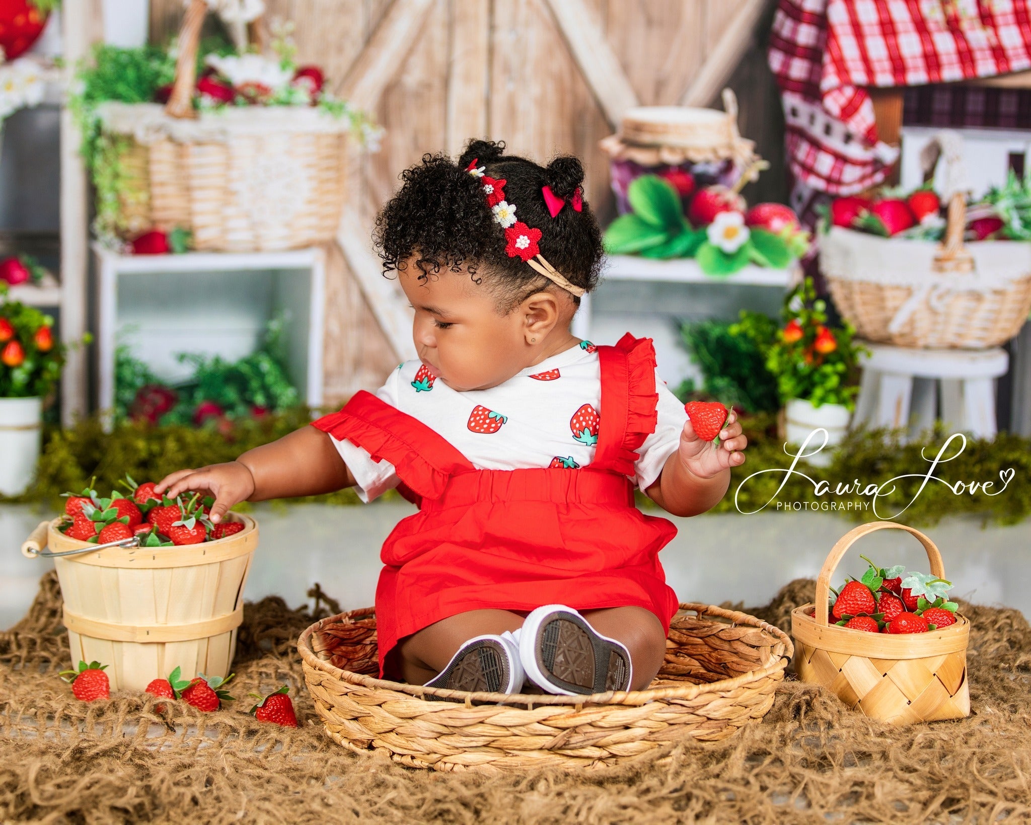 Sfondo per il mercato delle fragole primavera/estate progettato da Emetselch