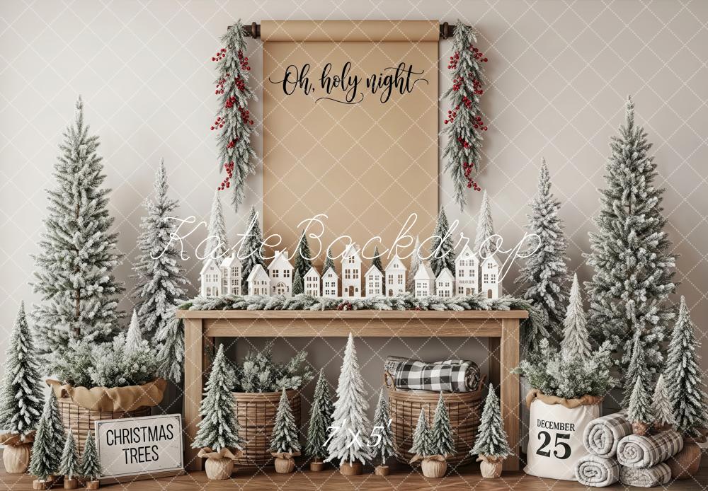 Kate Christmas Snowy Trees Garland Village Table Backdrop Designed by Patty Roberts