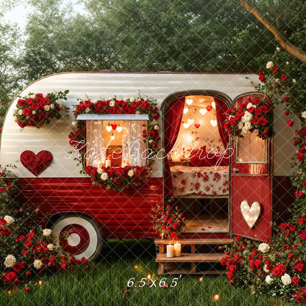 Fondo Romántico de Corazón de Camper del Día de San Valentín Diseñado por Emetselch