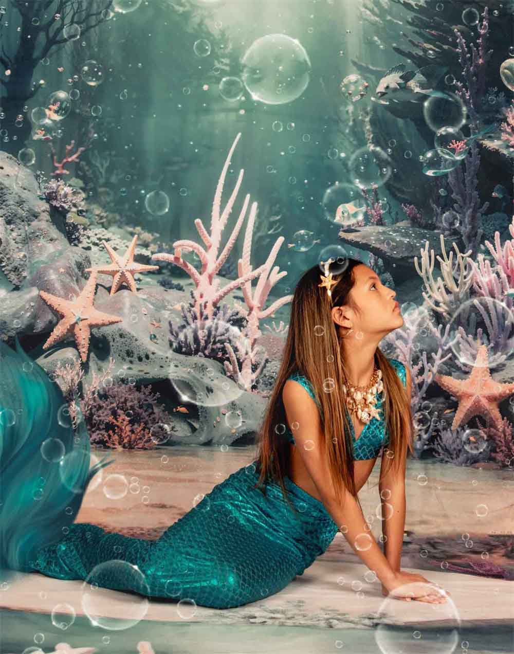 Mundo submarino de verano de Kate: fondo de arrecife diseñado por Chain Photography.