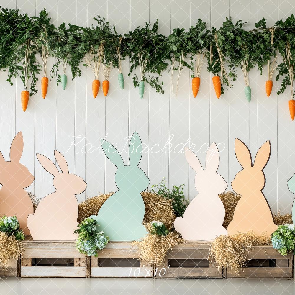 Kate Easter Bunny Silhouettes Carrot Backdrop Designed by Patty Roberts