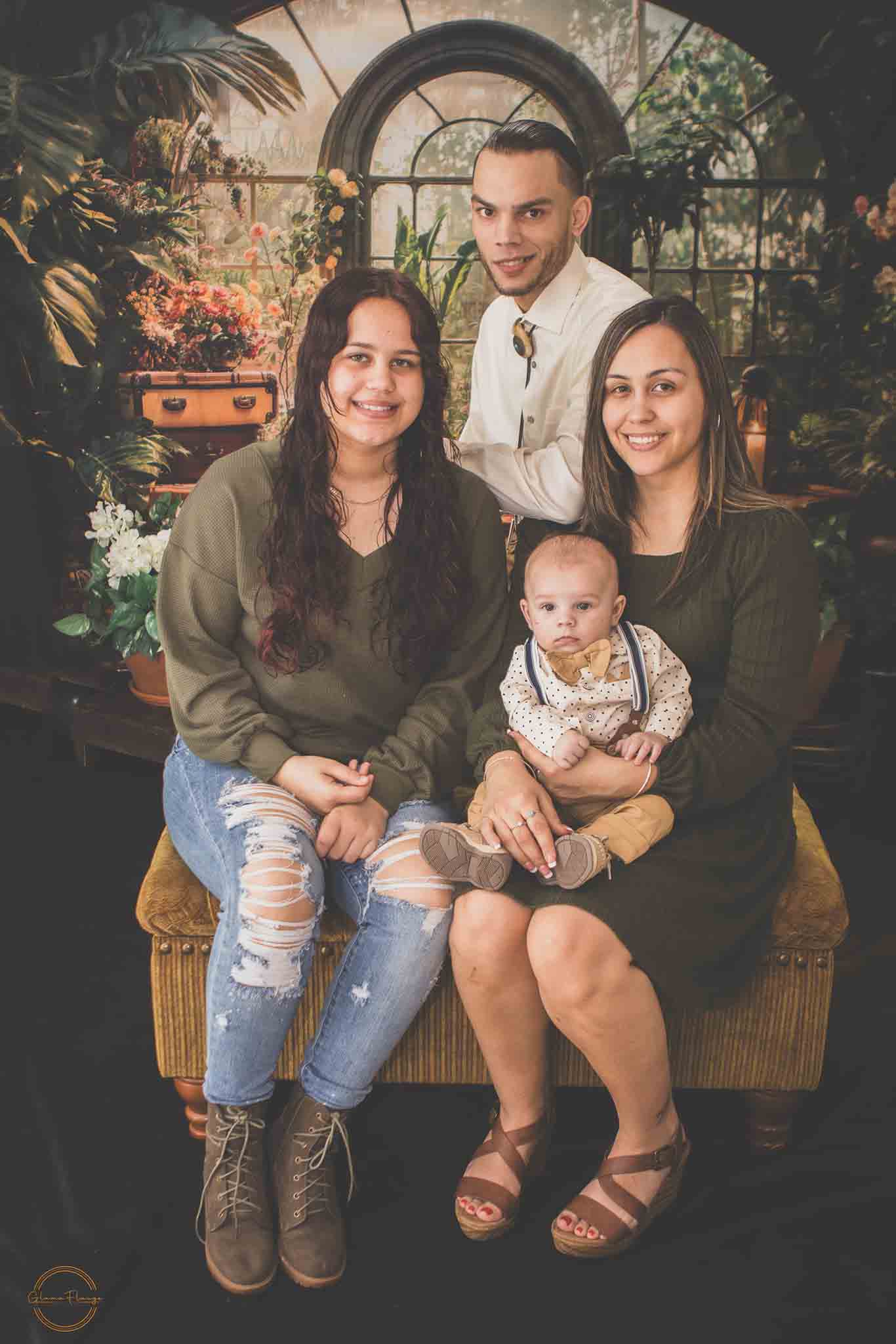 Lente Groene Plant Venster Foto Achtergrond Ontworpen door Chain Photography