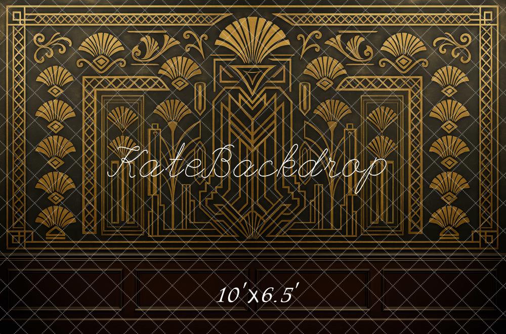 Kate Art Deco Gold Pattern Wall Backdrop Designed by Mini MakeBelieve