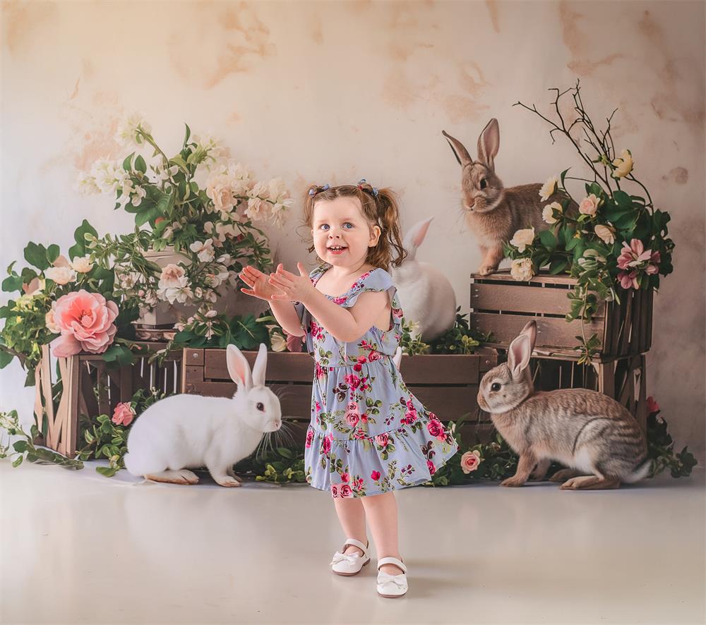Kate Cottontail Easter Bunnies Backdrop Designed by Patty Robert