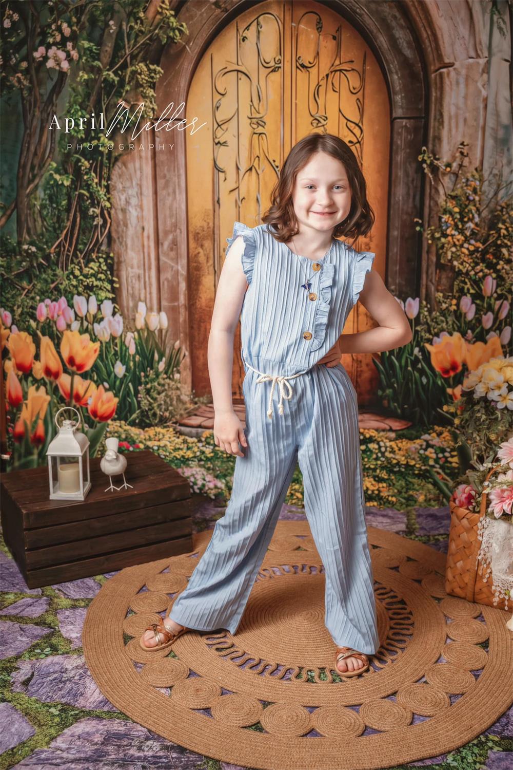 Kate Spring Flowers Arch Door Backdrop Designed by Chain Photography