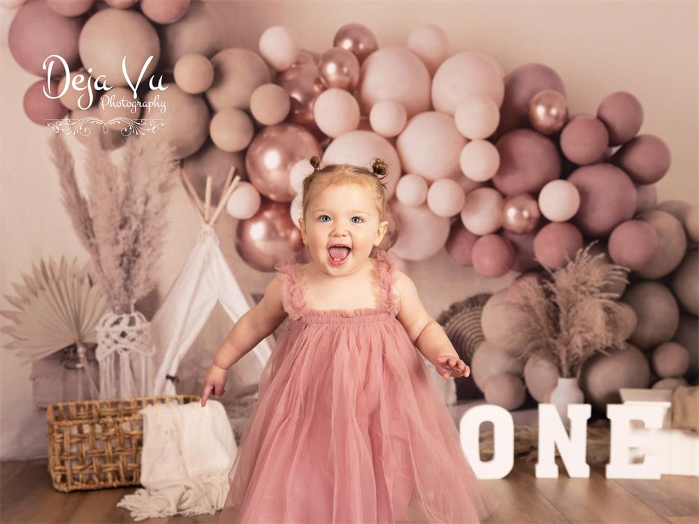 Kate Boho Balloons Tent Spring Backdrop Designed by Mandy Ringe Photography