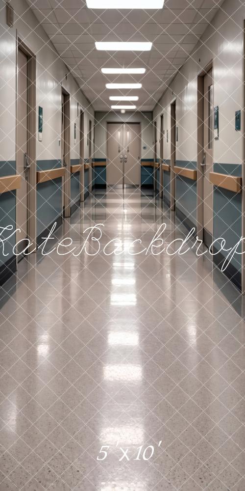 Kate Sweep Corridor with Double Doors Printed Backdrop Designed by Vertigo Productions