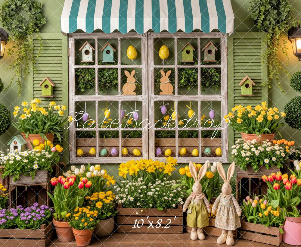 Kate Easter Bunny Window Flower Garden Backdrop Designed by Patty Roberts
