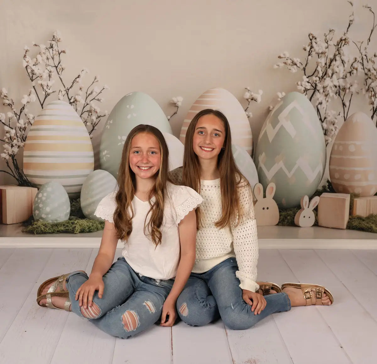 Fondo de Pascua con Huevos Pastel y Conejo diseñado por Patty Roberts