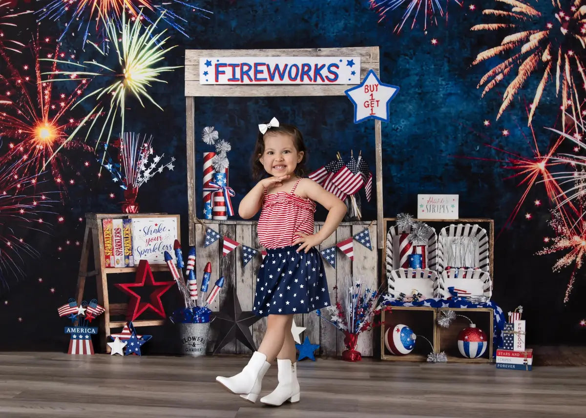 Kate 4th of July Firework Stand Backdrop Designed by Mandy Ringe Photography