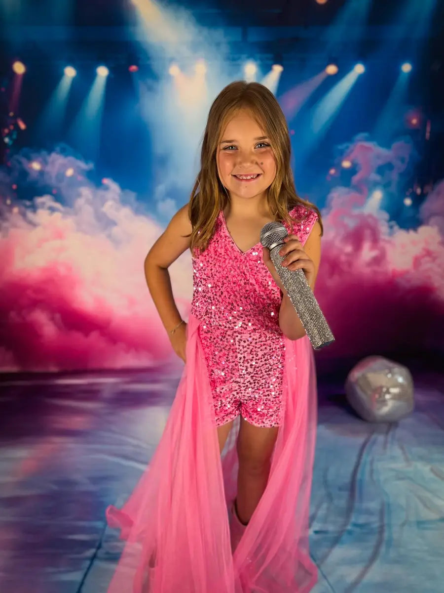 Fondo de escenario de iluminación de humo rosa diseñado por Emetselch