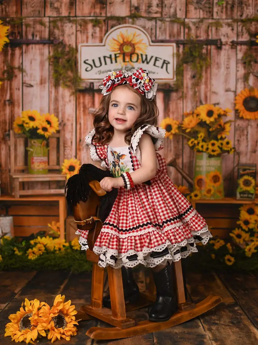 Tienda de regalos Girasol Telón de fondo de madera para fotografía de otoño