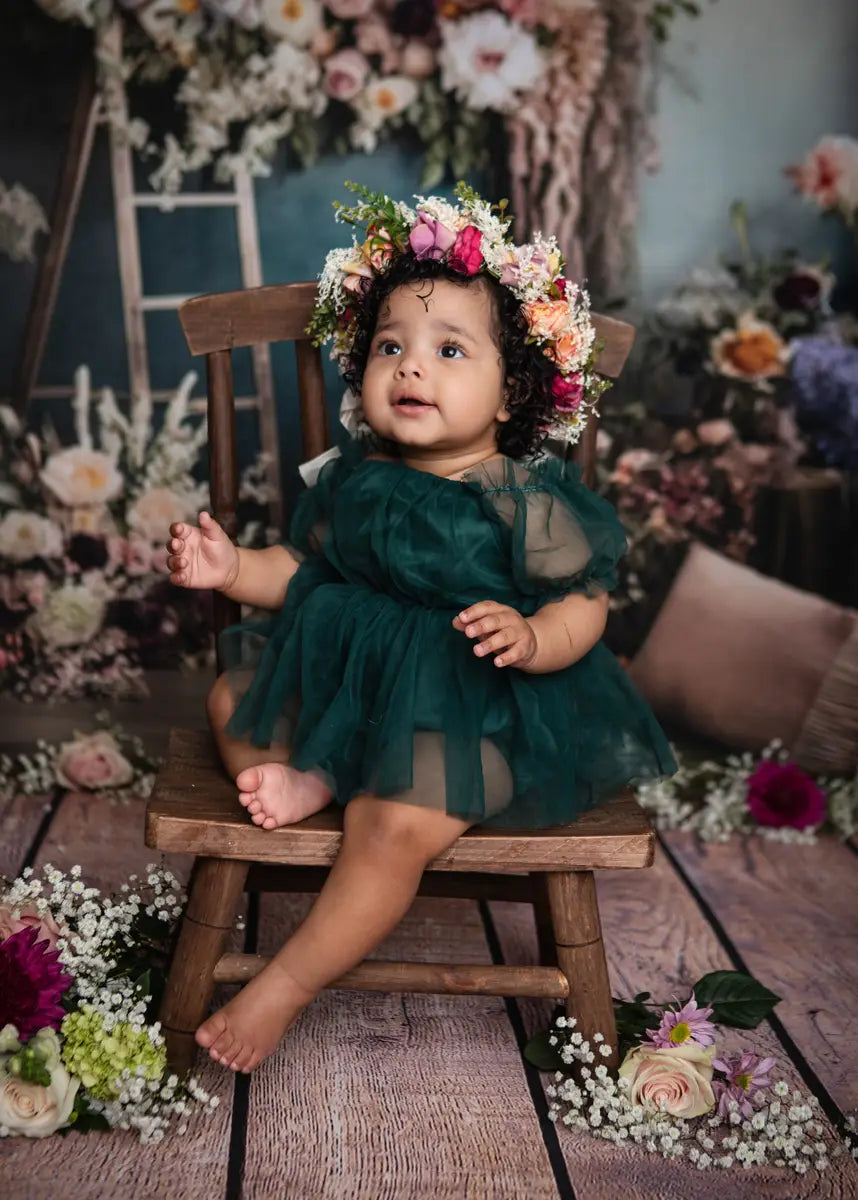 Kate Painterly Fine Art Floral Interior Room with Dried Flowers Backdrop Designed by Mini MakeBelieve