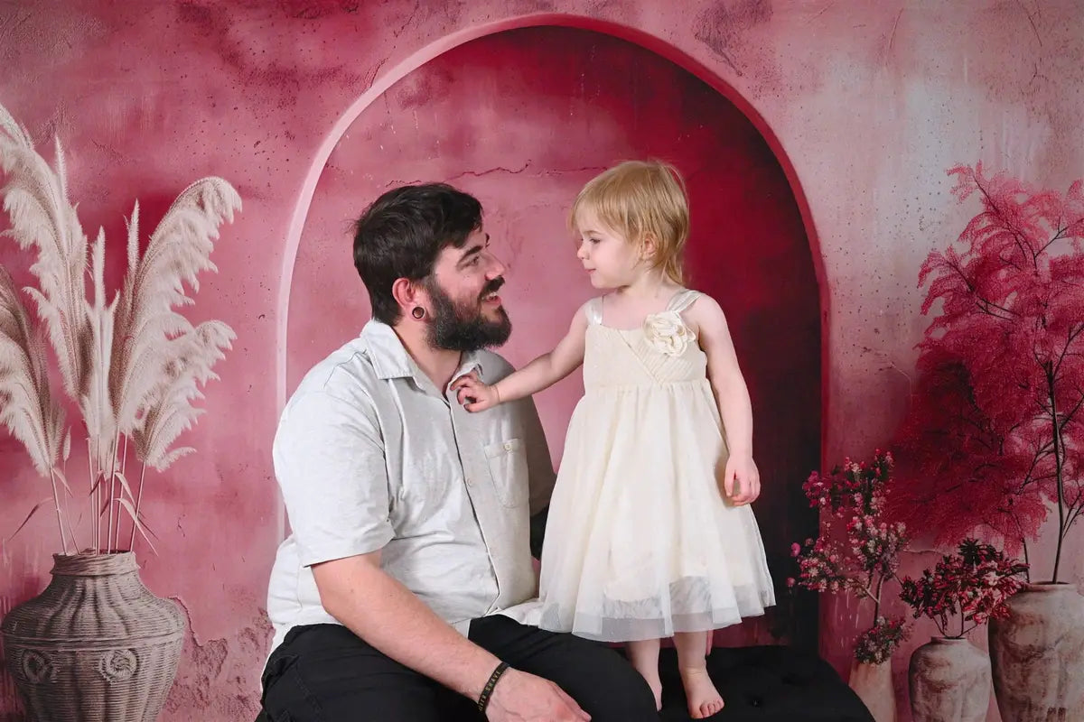 Kate Retro Boho Red Arch Wall Backdrop Designed by Patty Robert