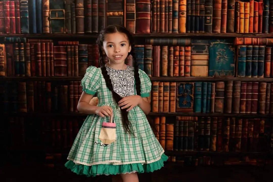 Retro Boeken Wall Backdrop Ontworpen door Chain Fotografie