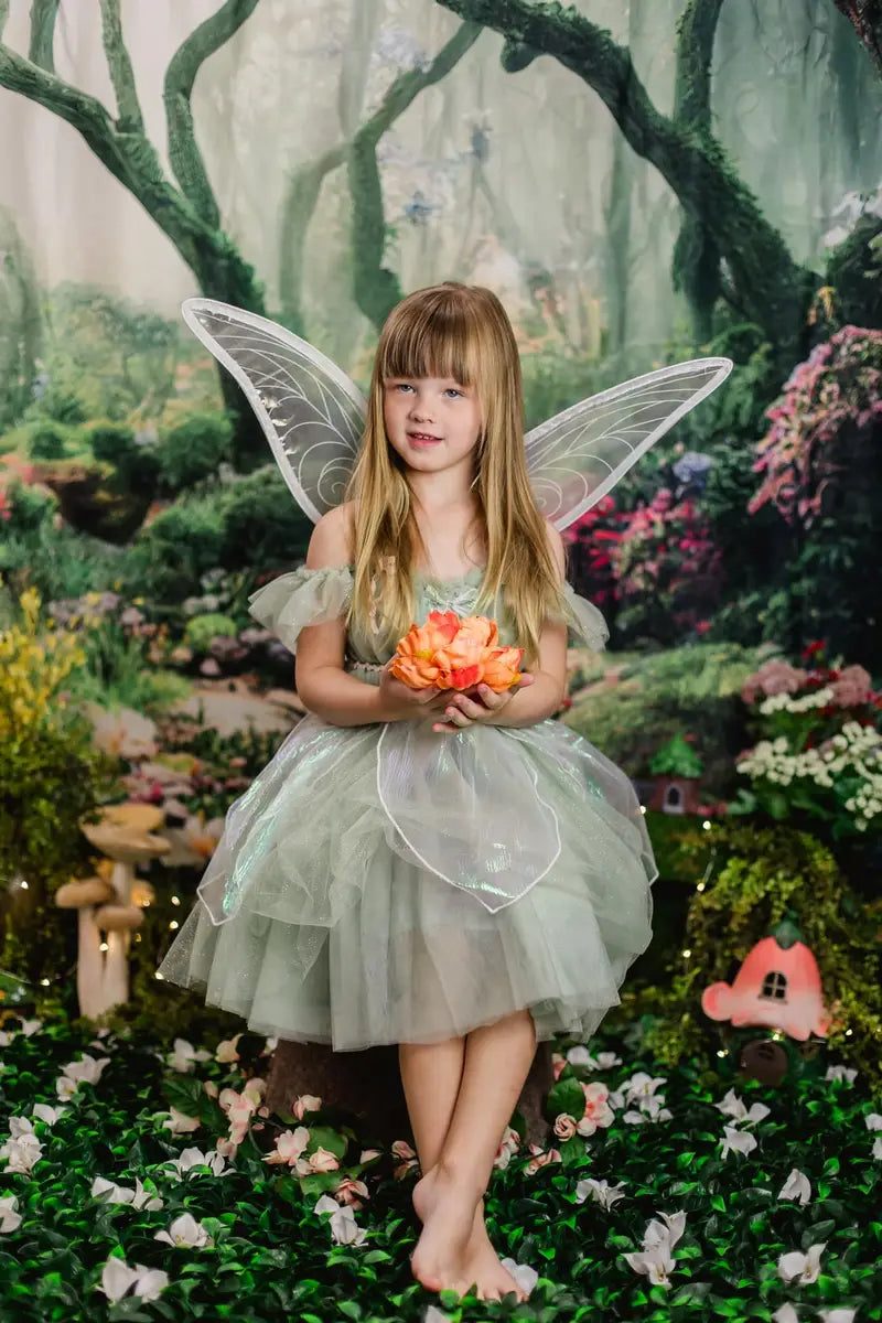 Magisch Bos Fantasy Jungle Bloemen Gras Foto Achtergrond ontworpen door Chain Photography