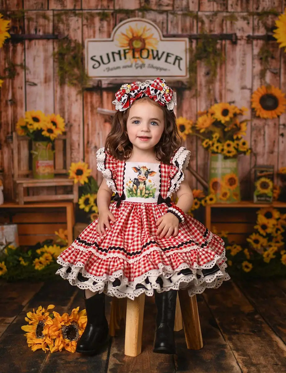 Tienda de regalos Girasol Telón de fondo de madera para fotografía de otoño