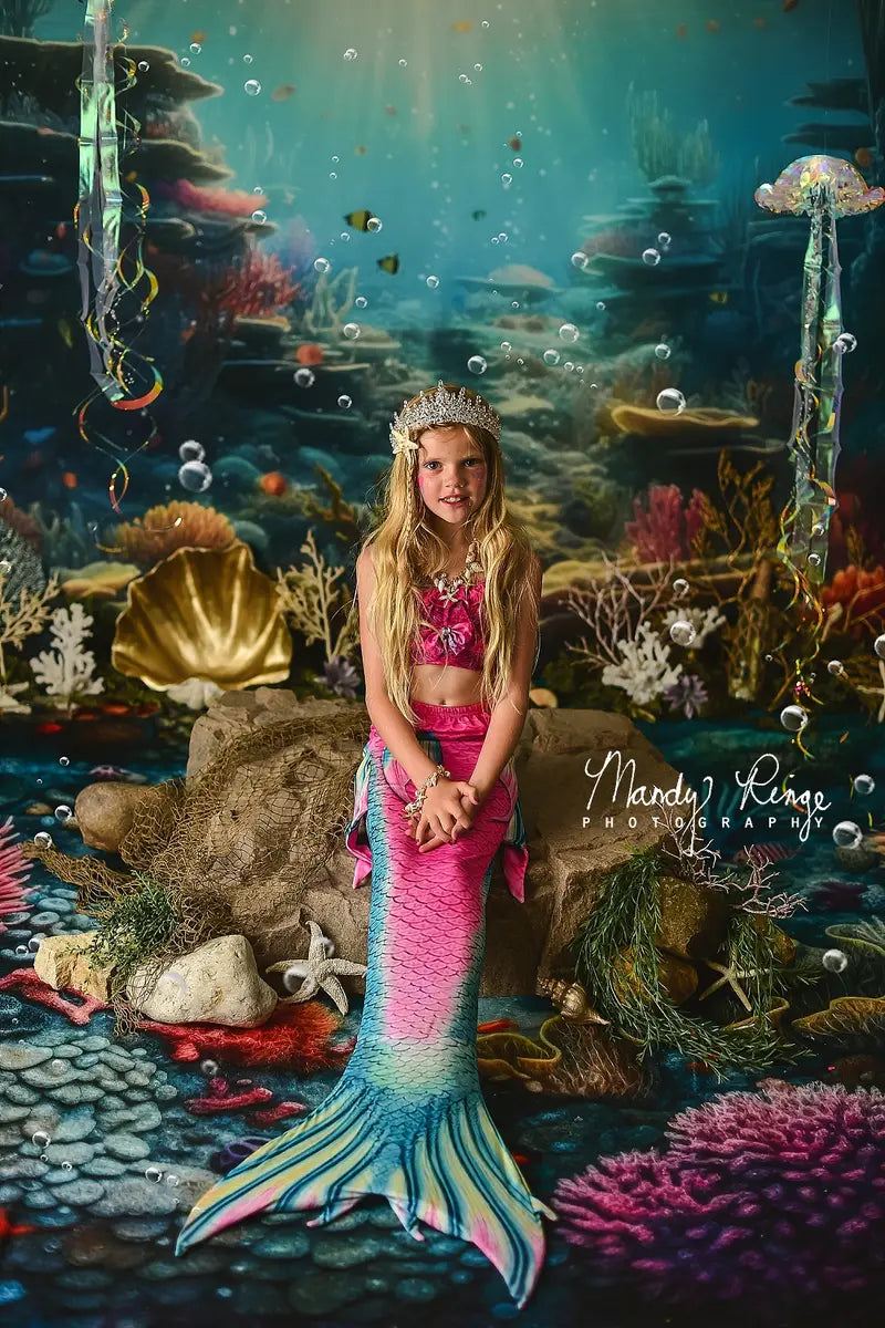 Kate Summer Underwater Ocean Scene Backdrop Designed by Mandy Ringe Photography
