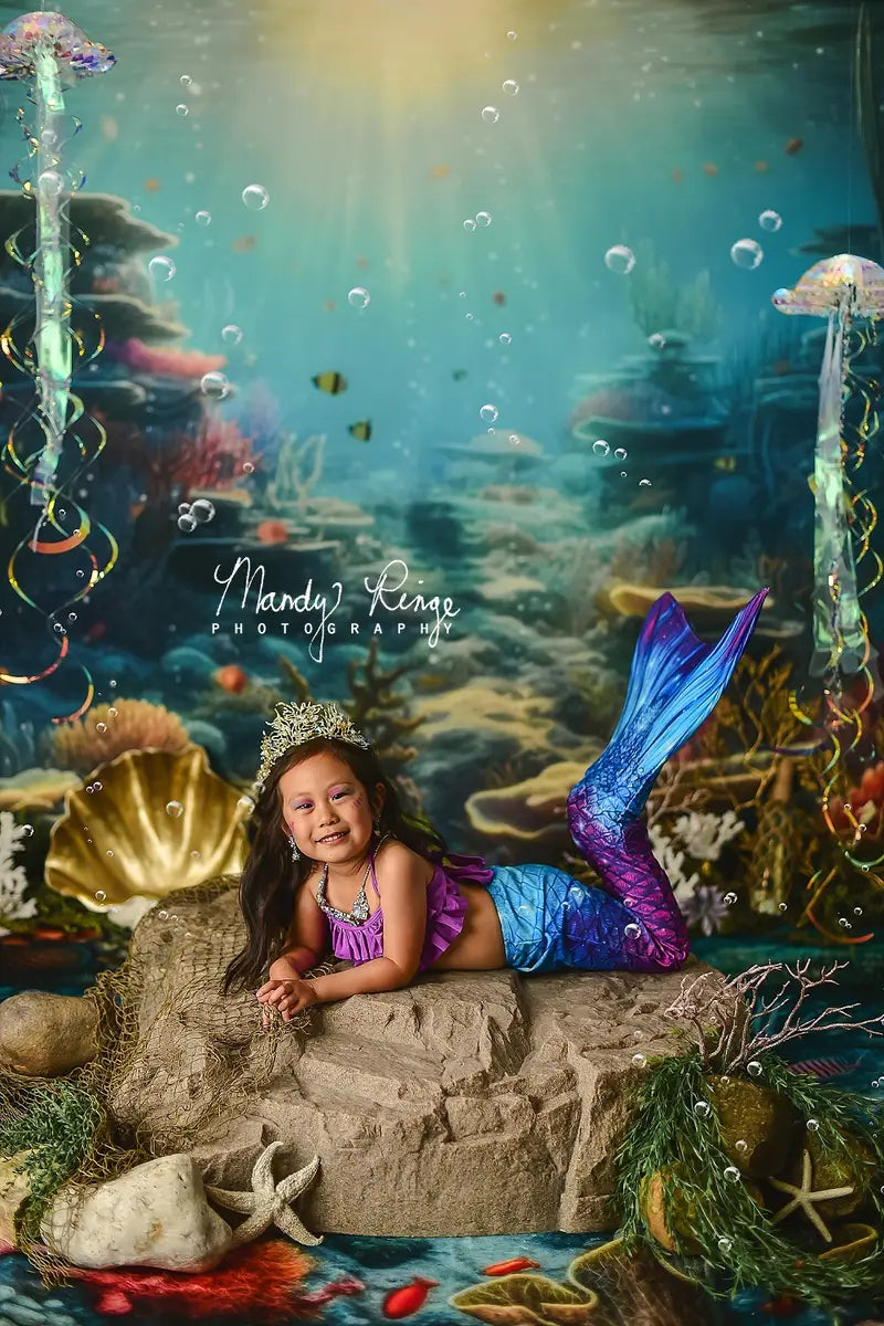 Kate Summer Underwater Ocean Scene Backdrop Designed by Mandy Ringe Photography