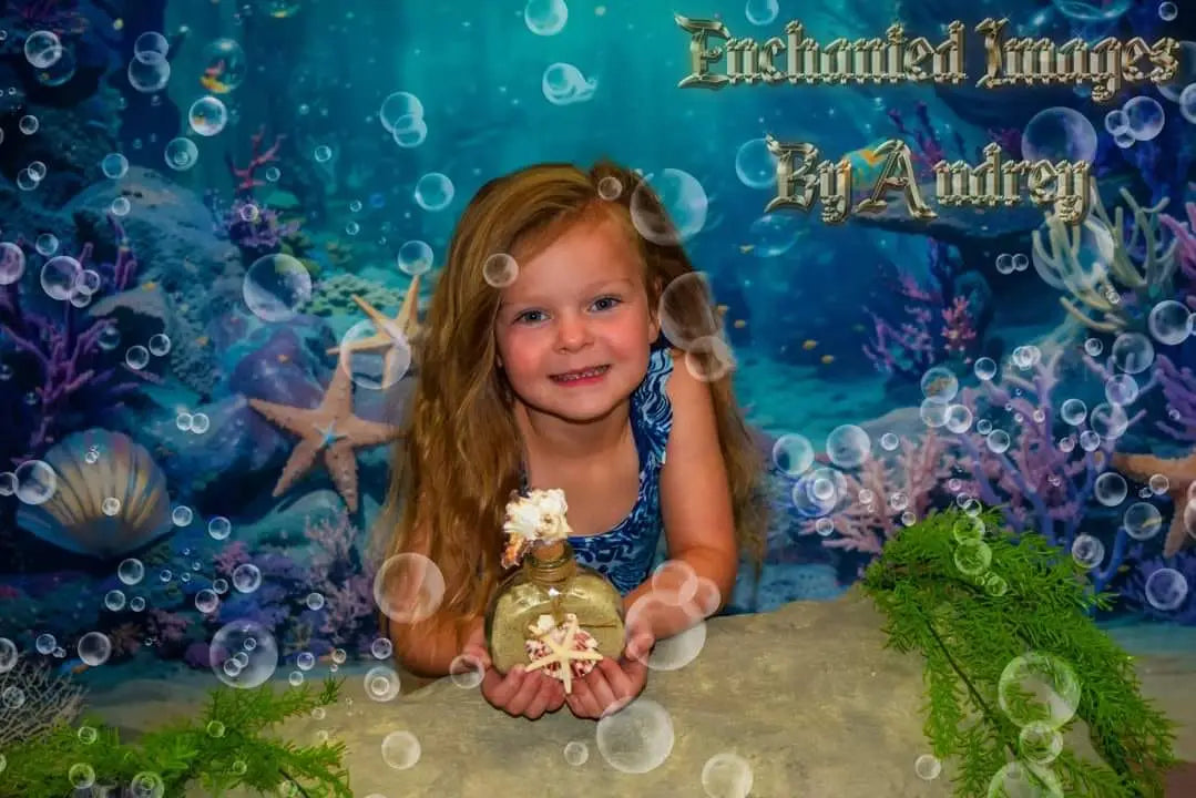 Mundo submarino de verano de Kate: fondo de arrecife diseñado por Chain Photography.