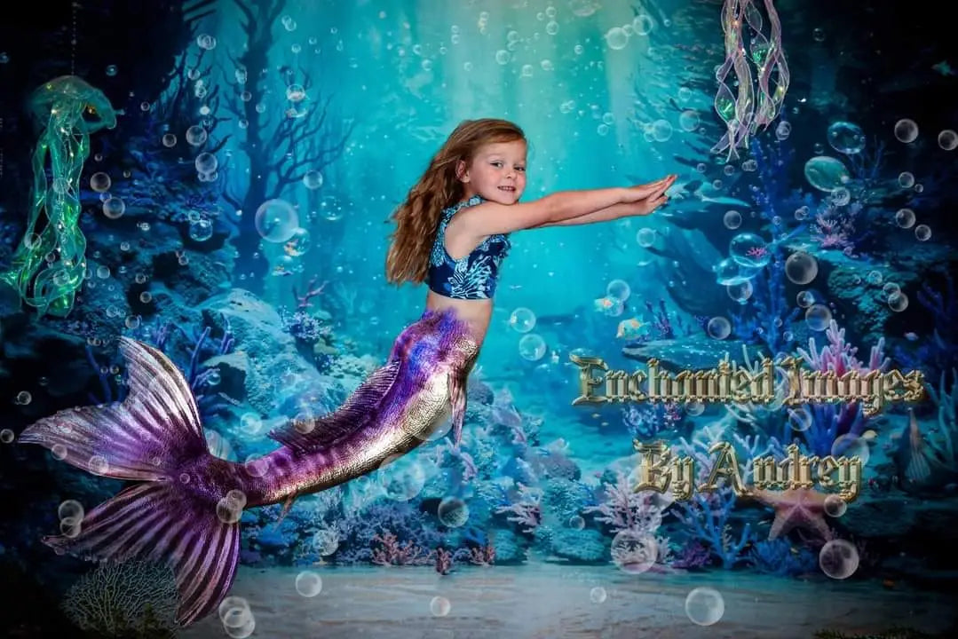 Mundo submarino de verano de Kate: fondo de arrecife diseñado por Chain Photography.