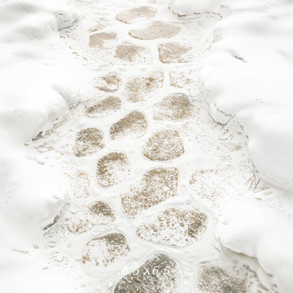 Fondo de Piso de Camino de Piedras de Invierno Diseñado por Kate Image