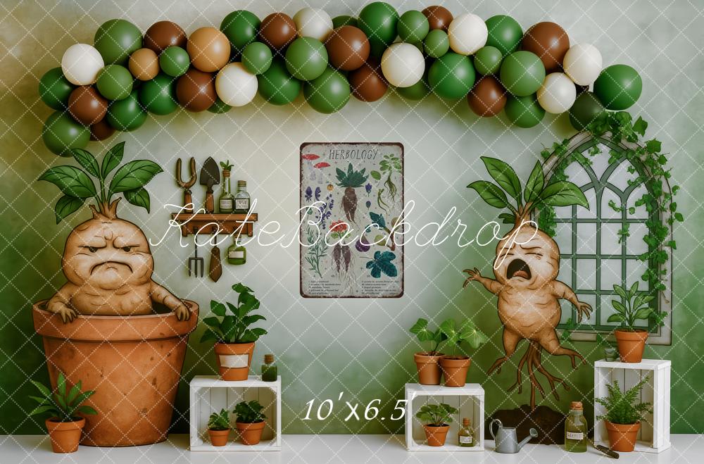 Kate Cake Smash Herbology Garden Greenhouse Fantasy Backdrop Designed by Patty Roberts