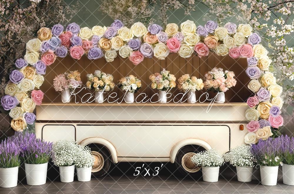 Kate Spring Flower Arch RV Camper Backdrop Designed by Mini MakeBelieve