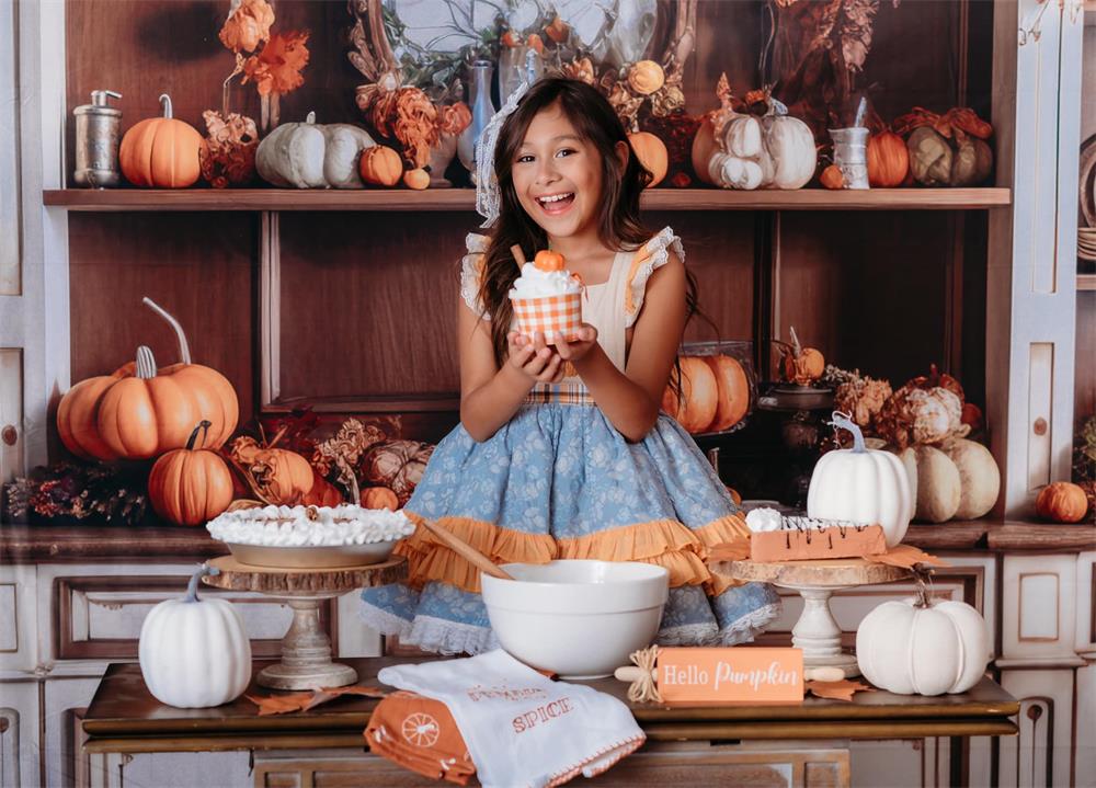 Sfondo autunnale accogliente per credenza da cucina progettato da Mandy Ringe Photography