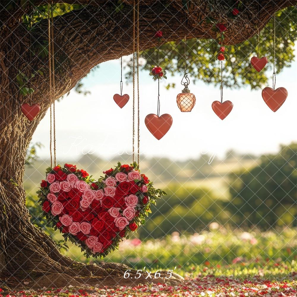 Kate Valentine Tree Hanging Heart Roses Backdrop Designed by Mini MakeBelieve