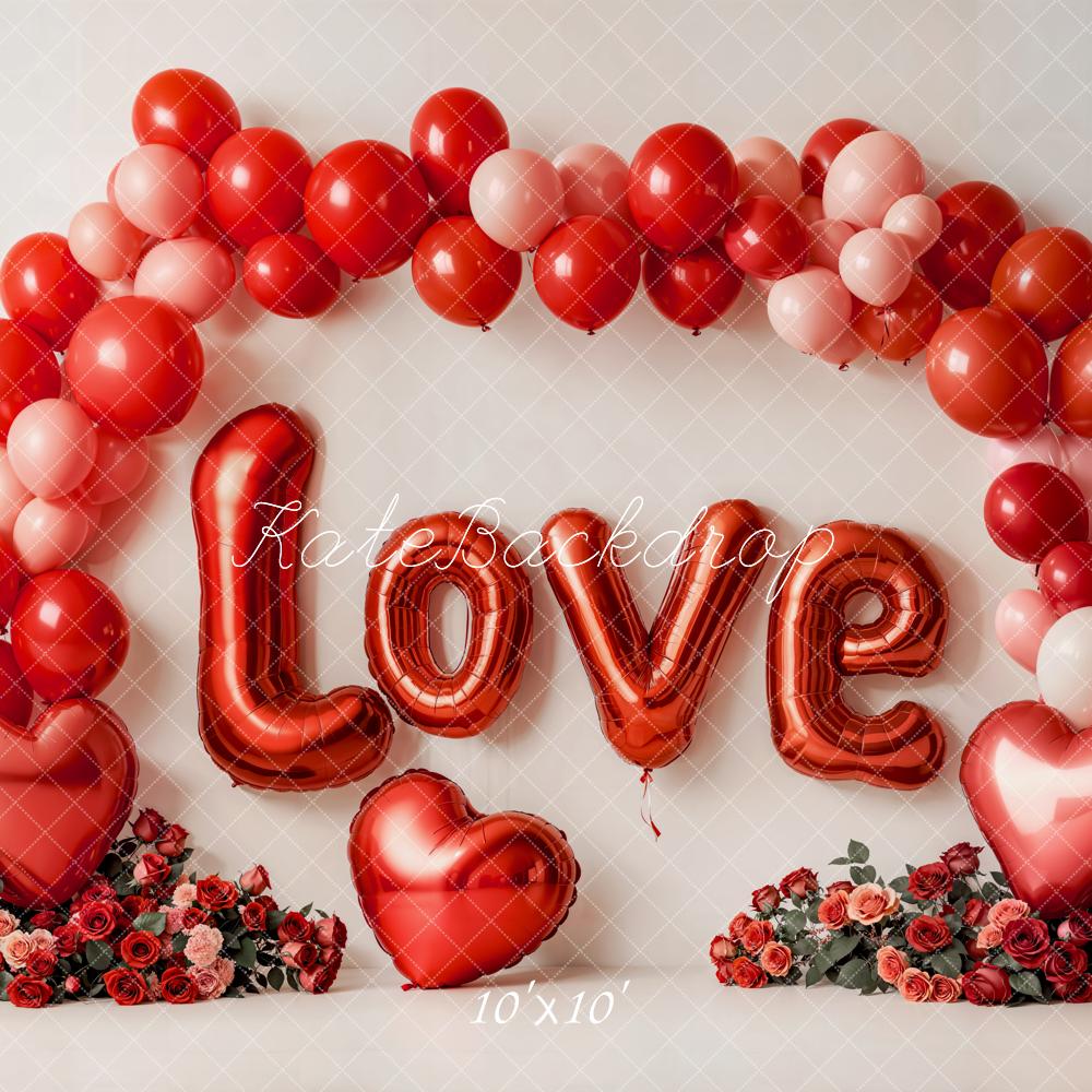 Valentijnsdag Liefdesballonboog Hart Rozen Foto Achtergrond Designed by Emetselch