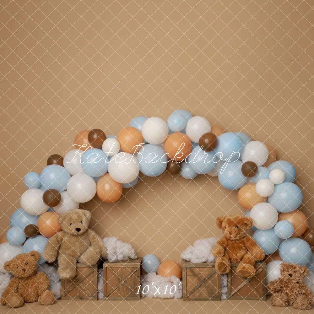 Kate Cake Smash Teddy Bear Balloon Arch Backdrop Designed by Melissa King
