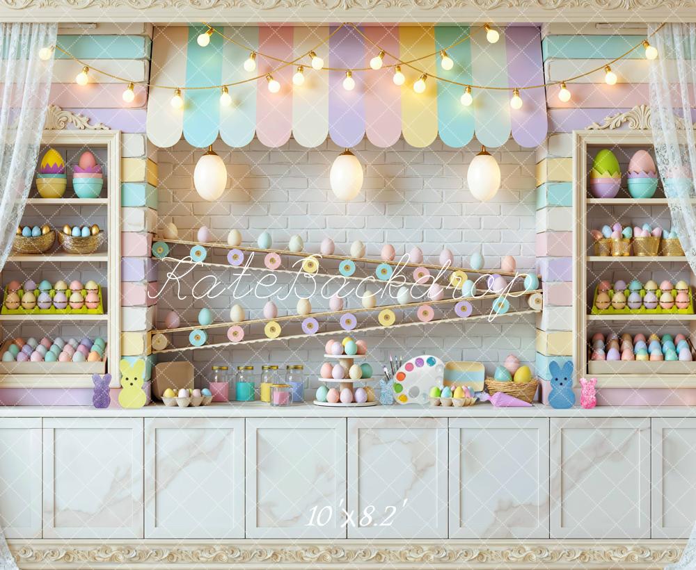 Kate Easter Bunny Pastel Egg Candy Shop Backdrop Designed by Mini MakeBelieve