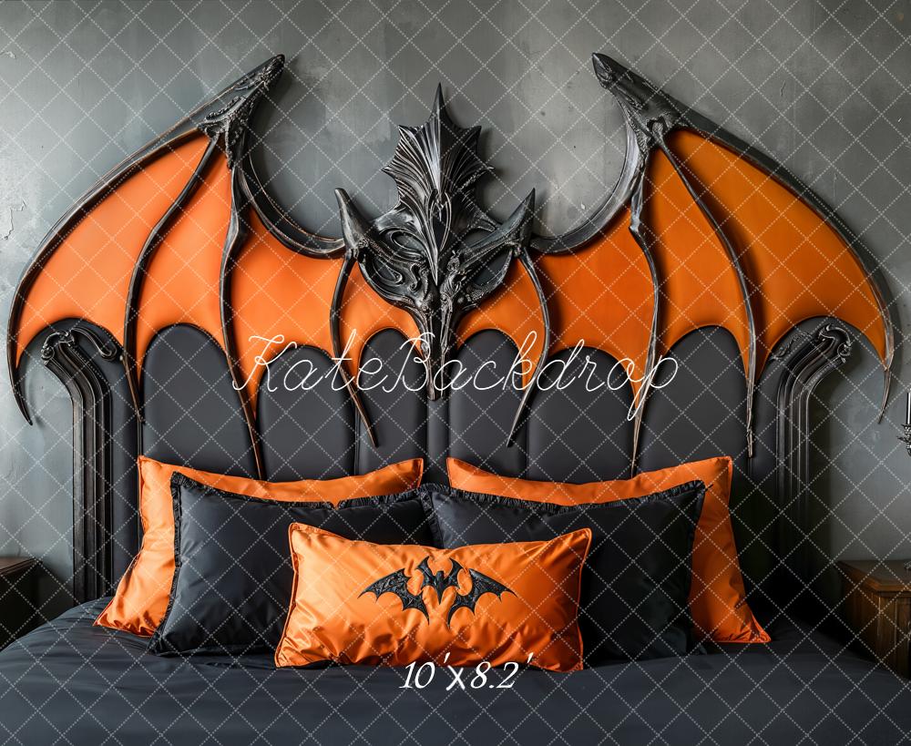 Kate Halloween Bat Wing Headboard Dark Backdrop Designed by Emetselch