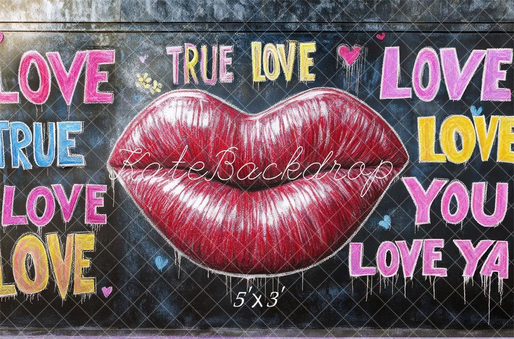 Fondo de Graffiti de Amor de Labios Designed by Mini MakeBelieve