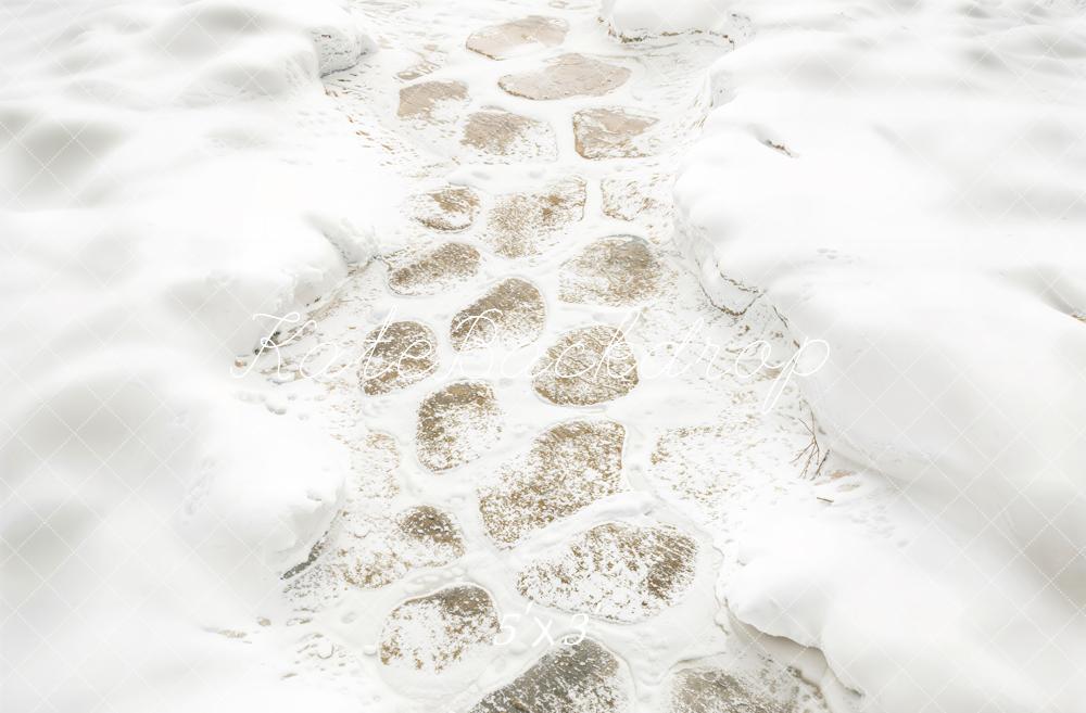 Fondo de Piso de Camino de Piedras de Invierno Diseñado por Kate Image