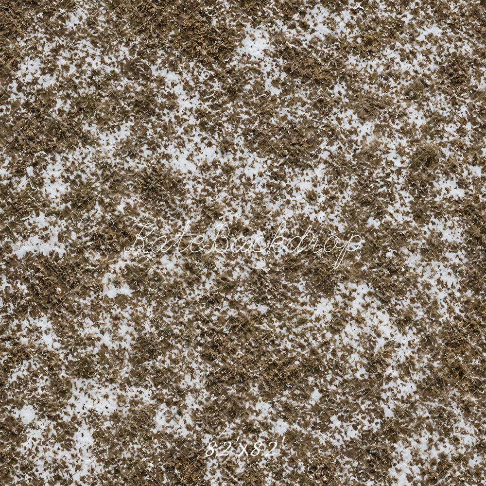 Kate Snowy Ground Dry Grass Floor Printed Backdrop Designed by Emetselch