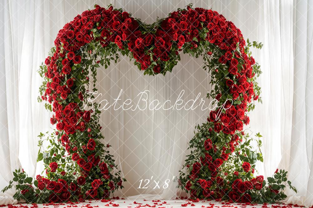 Kate Valentines Flower Arch Red Roses Heart Shaped Backdrop Designed by Emetselch