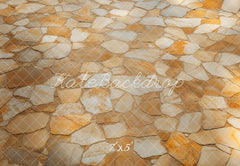 Kate Warm Yellow Stone Texture Floor Printed Backdrop Designed by Kate Image