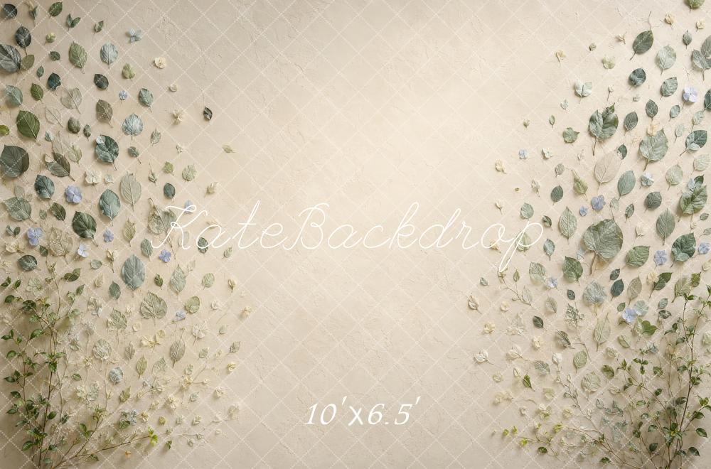 Kate Botanical Leaf Wall Cream Printed Backdrop Printed Backdrop Designed by Shutter Swan Studios