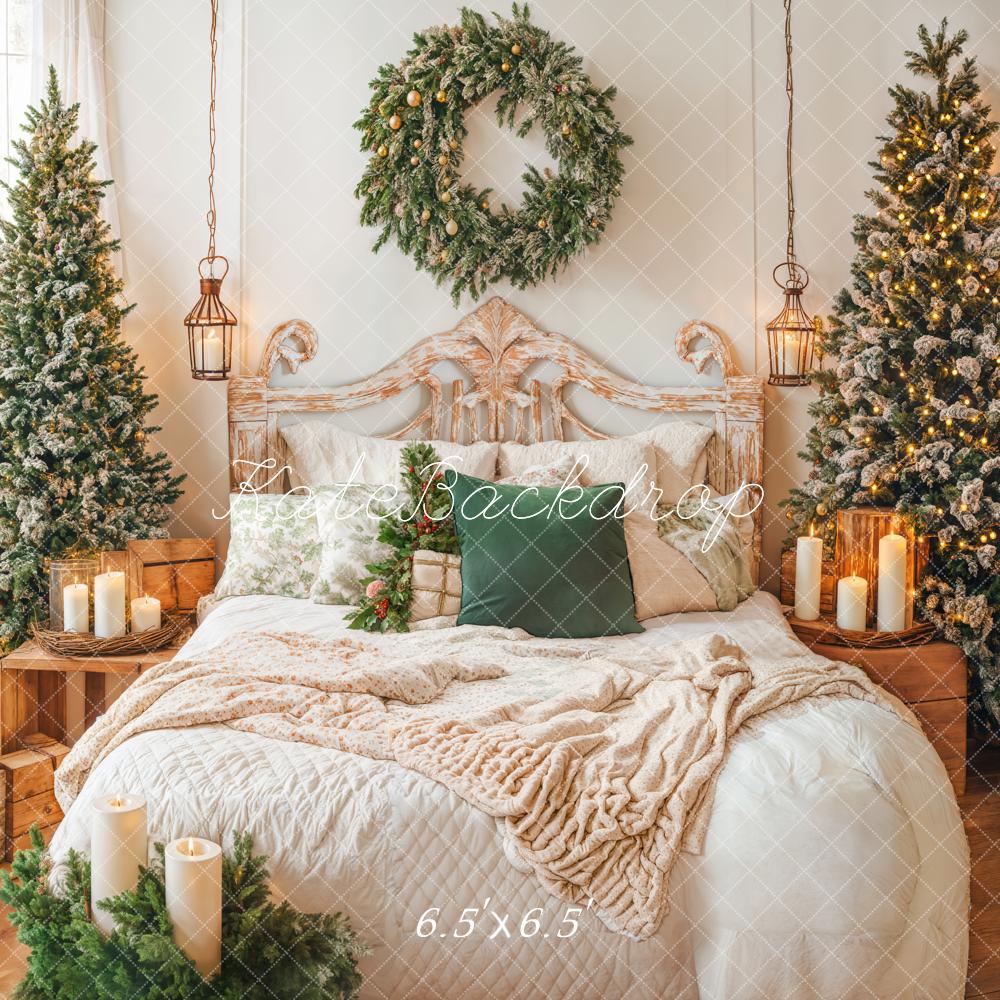 Kate Christmas Headboard Bedroom Trees Cozy Backdrop Designed by Emetselch