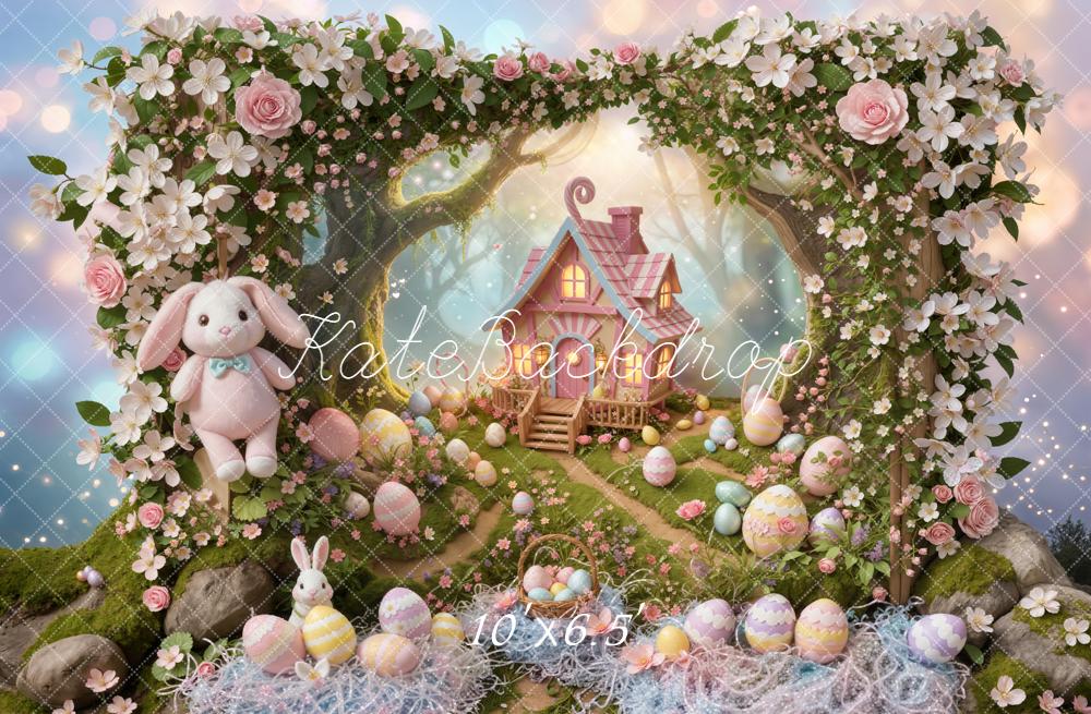 Kate Easter Bunny Flower Arch Cottage Pastel Eggs Backdrop Designed by Emetselch