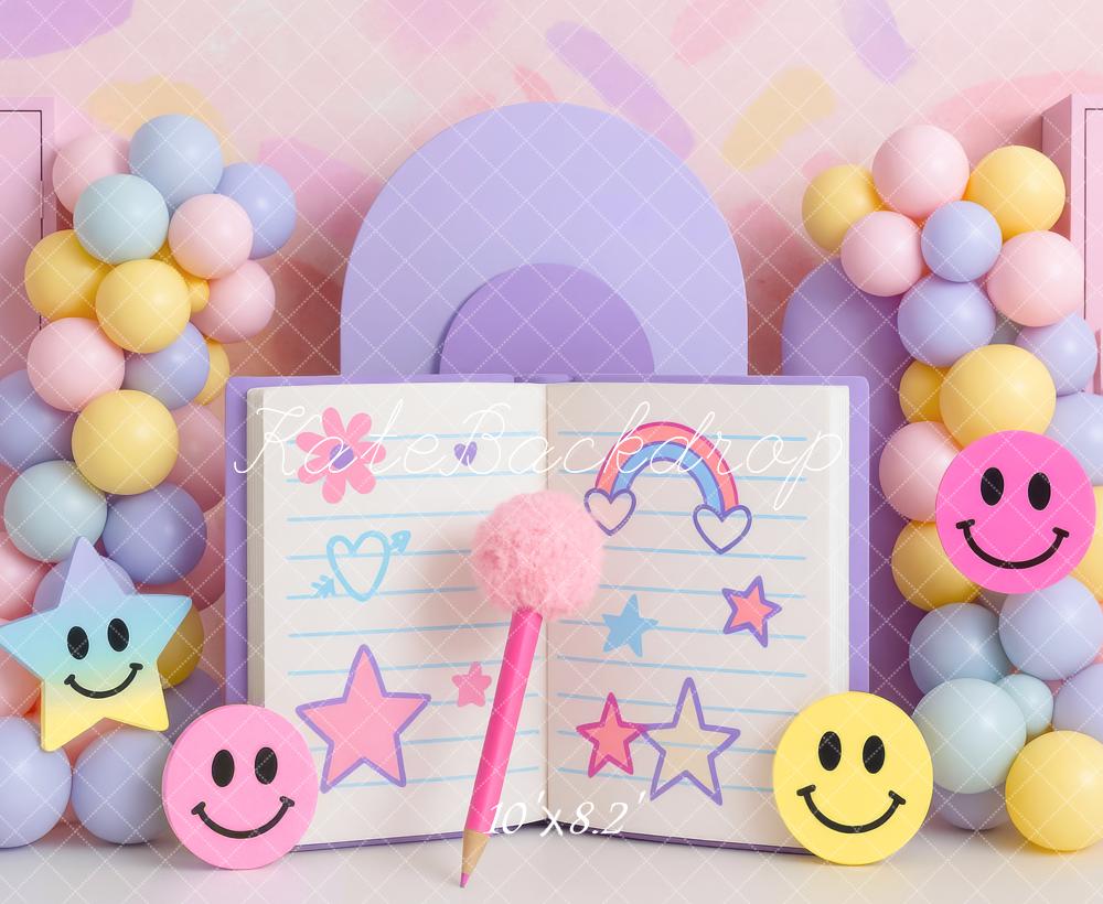 Torta Smash Pastel Smiley Stars Diario Sfondo Designed by Mini MakeBelieve