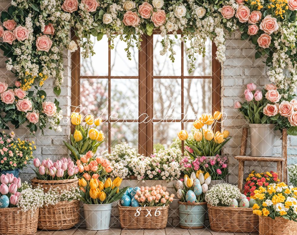 Kate Easter Flower Arch Spring Window Backdrop Designed by Emetselch