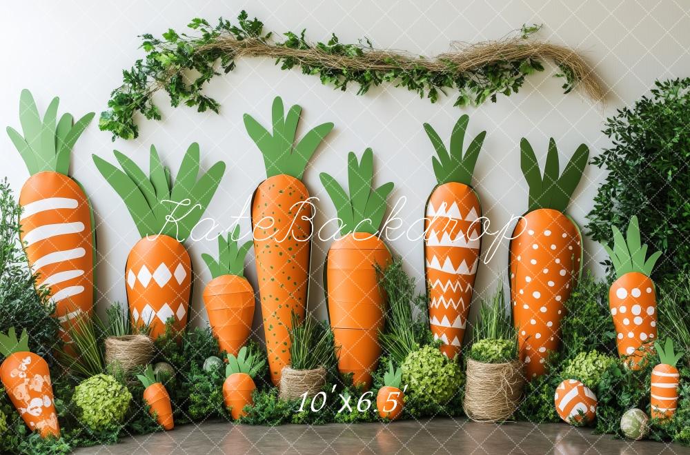 Kate Easter Cake Smash Carrot Greenery Backdrop Designed by Patty Roberts