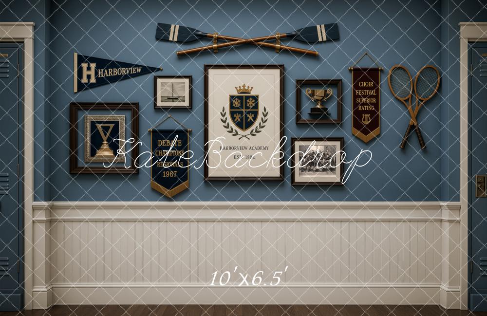 Kate Sports University Blue Wall Academic Harborview Printed Backdrop Designed by Ashley Ward