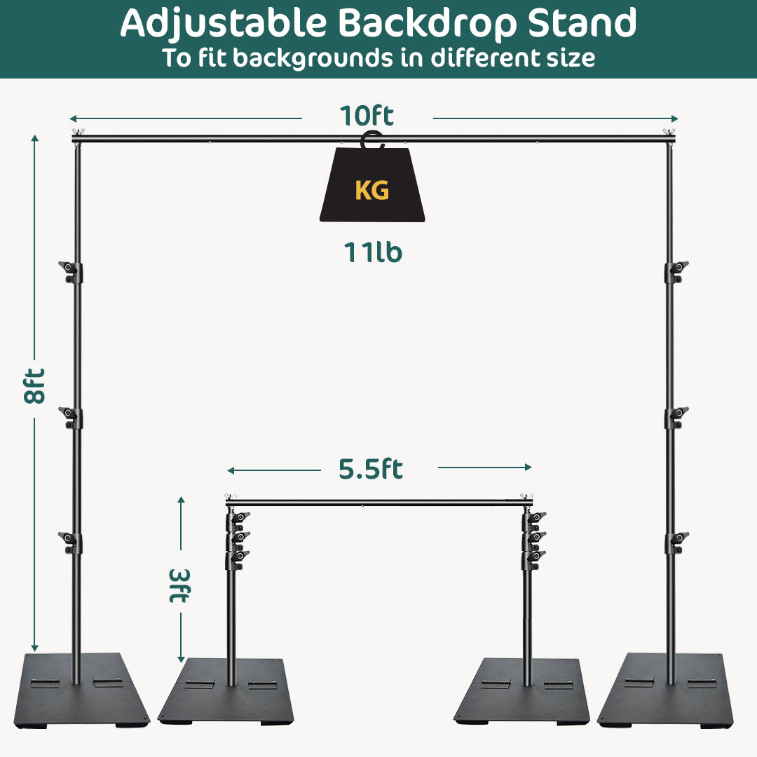 Kate Light-duty 10*8ft square base Adjustable Photographic Backdrop and Seamless Paper Display Stand
