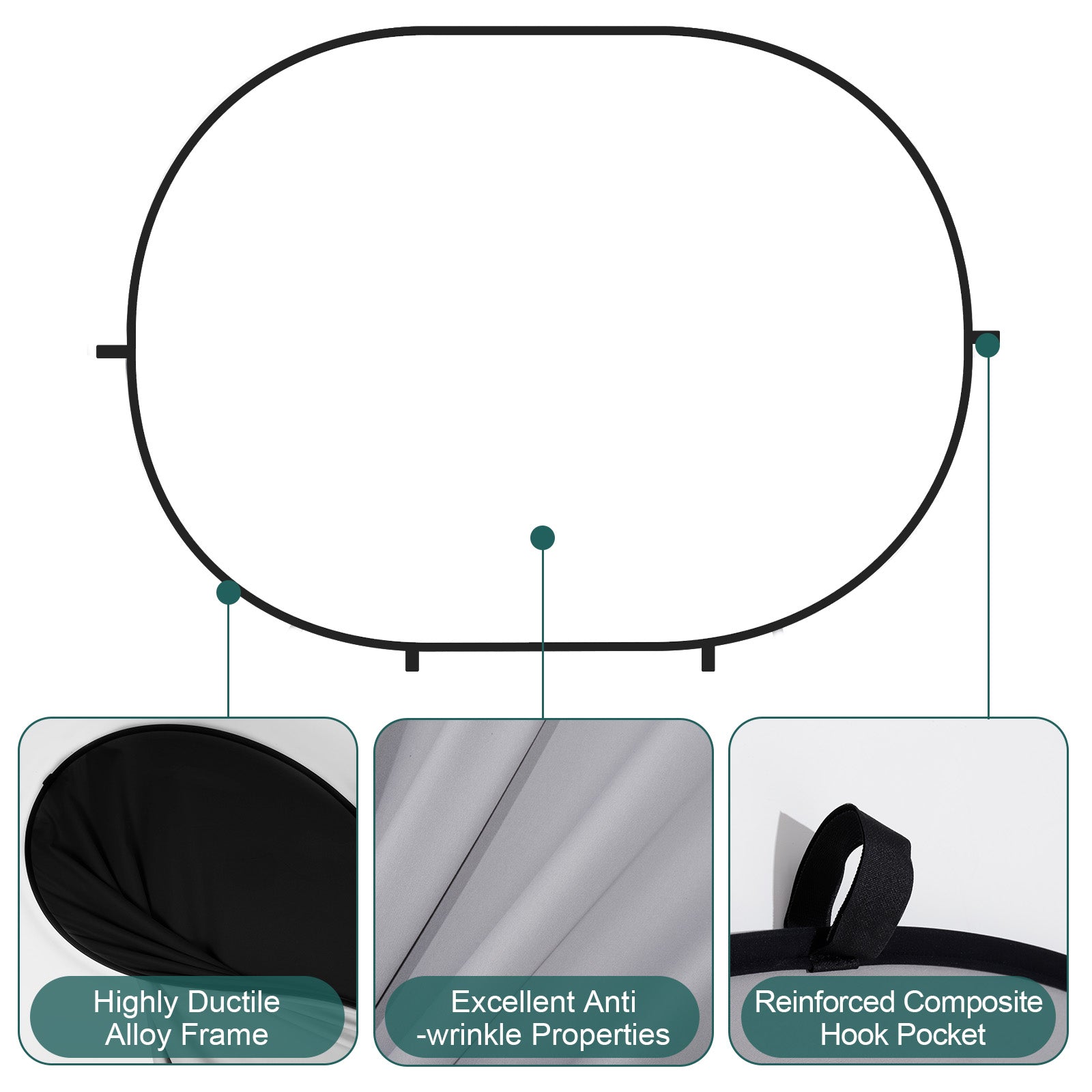 Kate Collapsible Backdrop Audition Backdrop for Headshot Photography, Video Conference, Live Streaming 5X6.5ft(1.5x2m)(US Only)