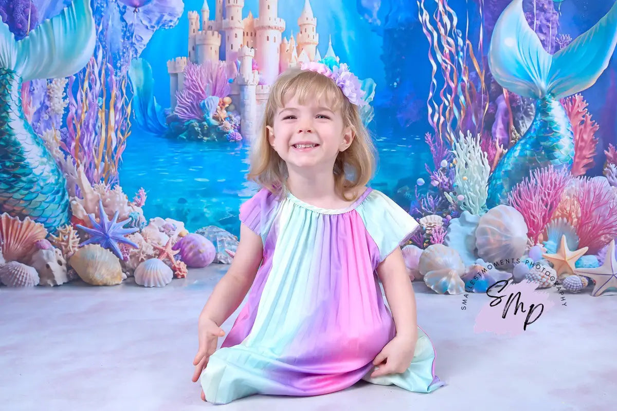 Kate Cake Smash Mermaid Castle Underwater Backdrop Designed by Emetselch