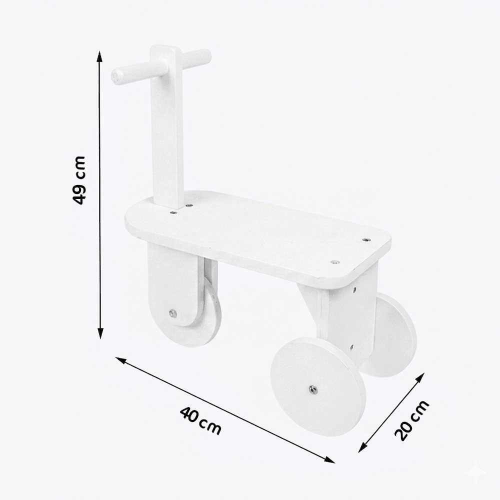 Kate 'Nordic Rider' Vintage White Wooden Tricycle | Sitter & Birthday Photo Prop